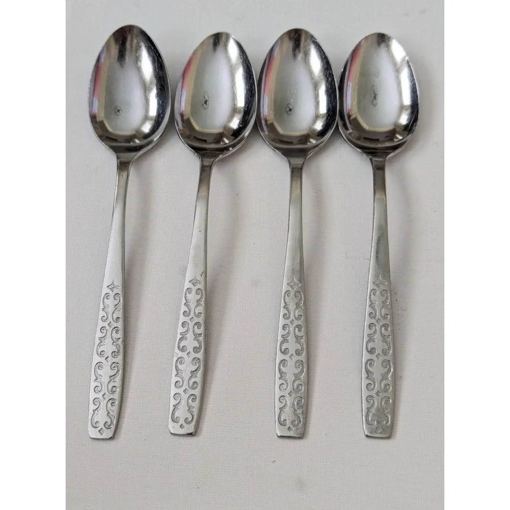 Vtg MCM Stainless Imperial Scroll Cadiz Japan Flatware Spoons Forks (Lot of 21)